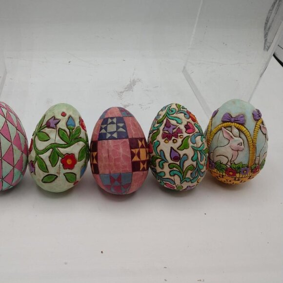 Colorful  Five (5) Jim Shore Easter Eggs - Picture 5 of 5